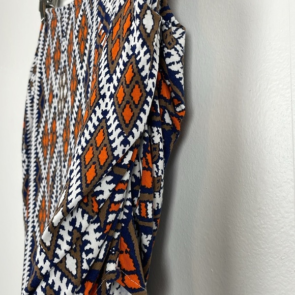 Lysse Womens S Native Print Skirts Elastic Waist Ruched side 2 Layered Pull-On - Picture 5 of 12